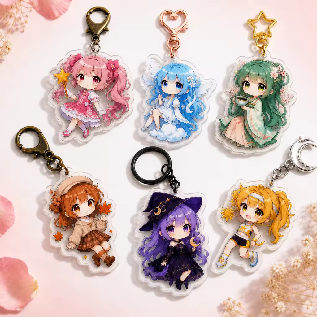 Diamond Acrylic Keyring Mini Colored Epoxy Dome Acrylic Keychain Charm P... - Naike Gifts Jinjiang