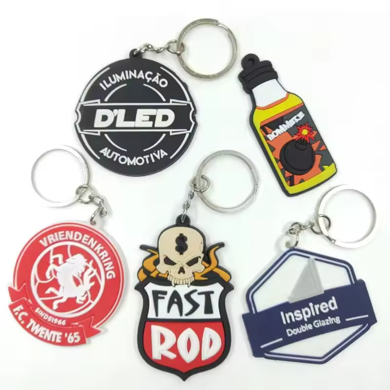 Durable PVC Rubber Keychains Soft Material Embossed Printing Brand Logo... - Naike Gifts Jinjiang
