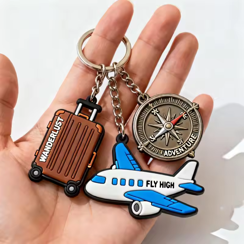Personalized Design Logo Soft Rubber Keychains Silicone Keyring 2D/3D Ru... - Naike Gifts Jinjiang
